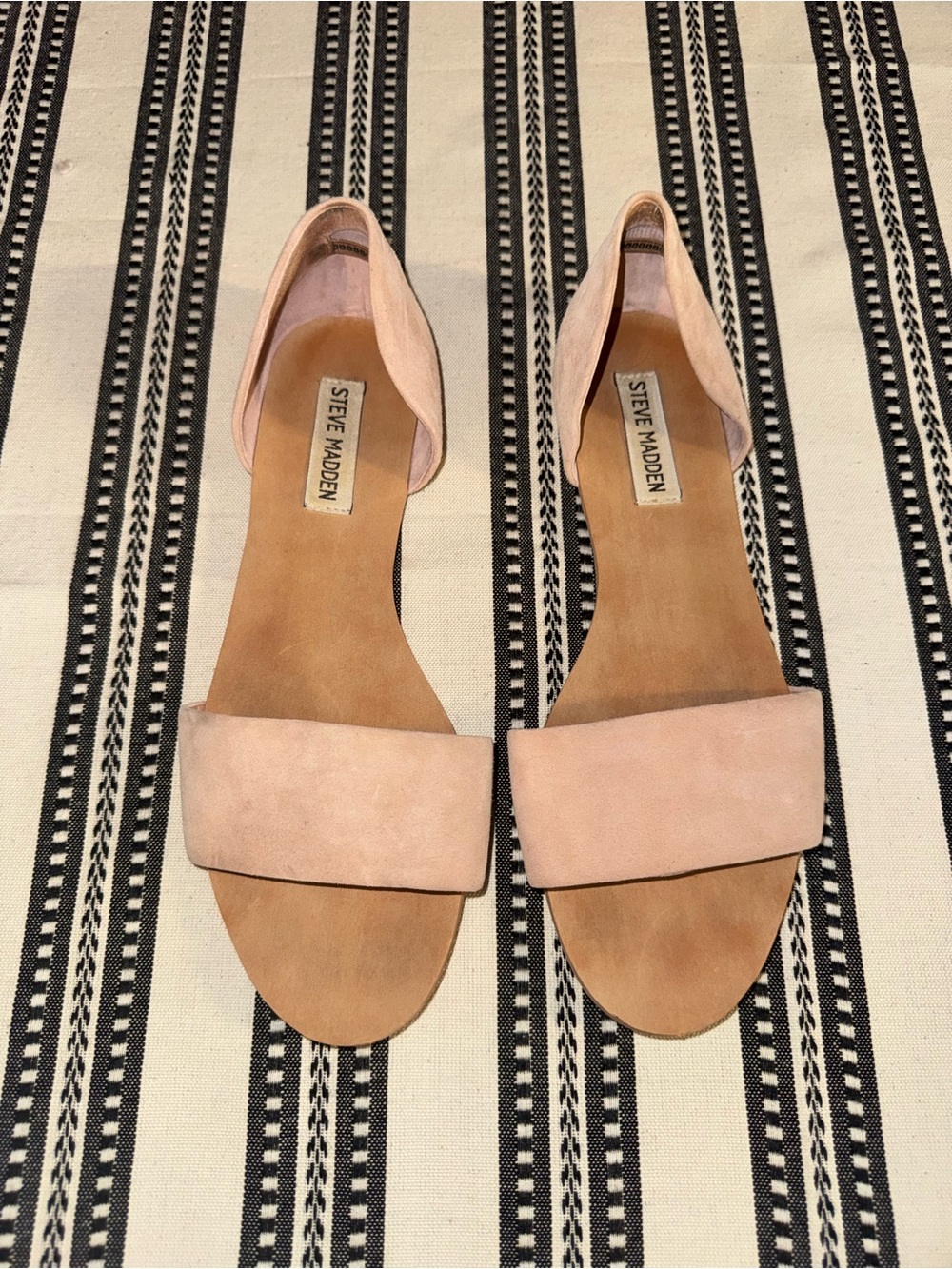 Steve Madden Blush Suede D'Orsay Flat Sandals, Size 7.5